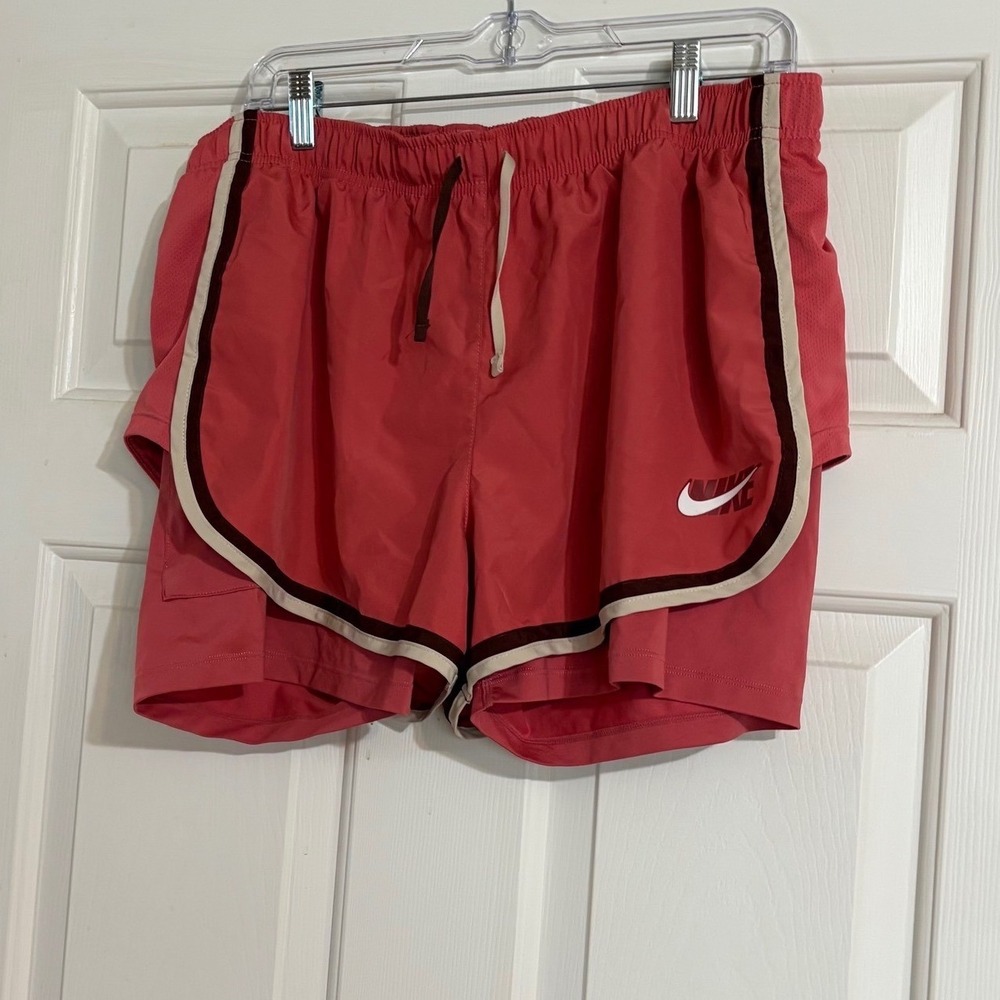 Nike Running Shorts Women XL Pink 2-in-1 Layered DD6948-622